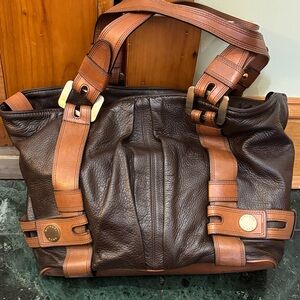 Michael Kors real Brown Leather shoulder Bag